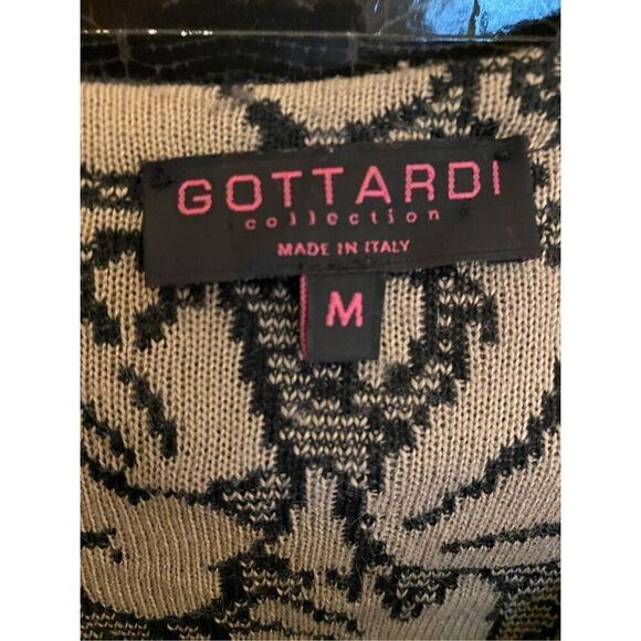 Gottardi collection, women’s black and tan open front cardigan, size medium - Picture 4 of 4